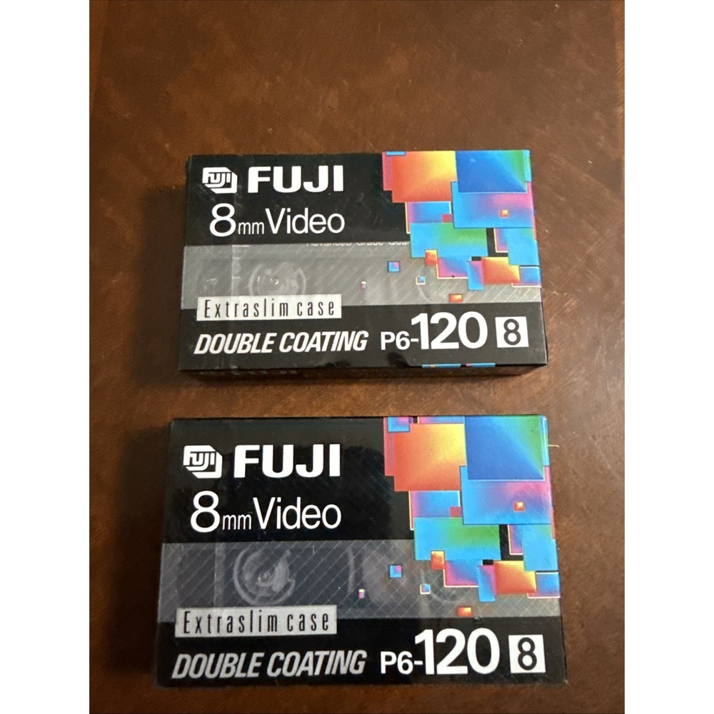 Lot Of 2 New Sealed FUJI P6-120 Extraslim 8mm Video Tapes‎ Videocassette